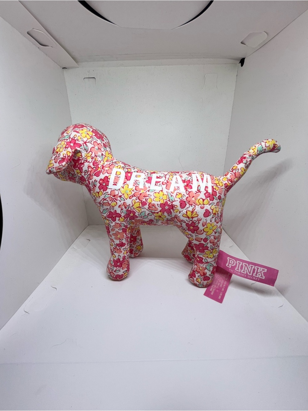 VS PINKFloral Fabric Dog Plush Trio (Peace, Love, Dream) - Vintage - Picture 4 of 4